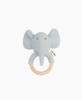 Babyrassel mit Holzring Baby Bello in Elvy der Elefant