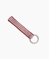 Schlüsselband Rot/Hellblau Yoomee in Loop Silbriger Karabiner