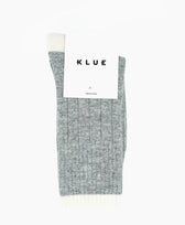 Socken Merinowolle mit Streifen Klue in Hellgrau / Creme