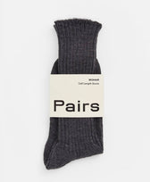Socken Mohair Gerippt Pairs in Anthrazit
