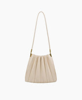 Schultertasche Plissierte Carrie Melie Bianco in Plissierte Schultertasche CARRIE aus veganem Leder - Ivory