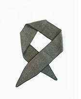 Gestrickter Schal Kaschmir Gestreift Oats & Rice in Grün / Weiss gestreift