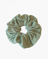 Grosses Scrunchie Bourette Seide Clomes in Salbei