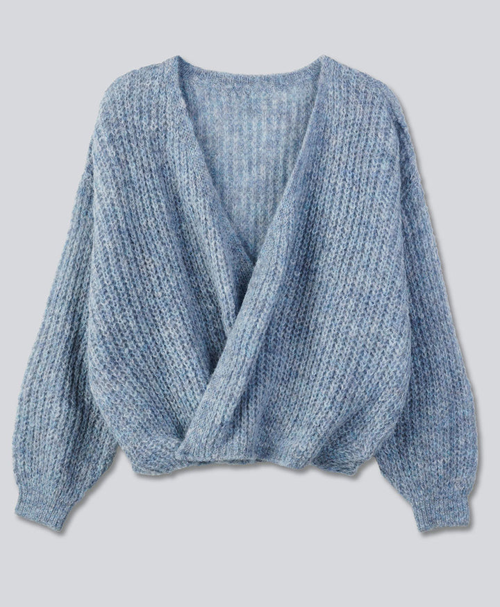 Leichter Strick-Wickelcardigan VEGA - Hellblau