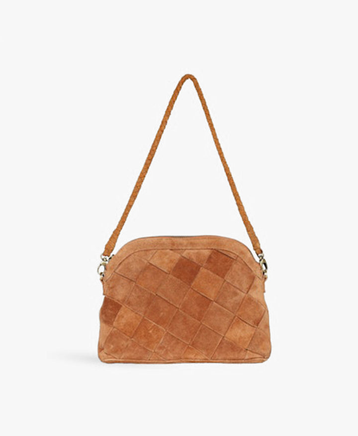 Ledertasche "CARMEN" Grande Weave Suede - Copper