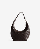 Gewebte Ledertasche Maja Bembien in Espresso