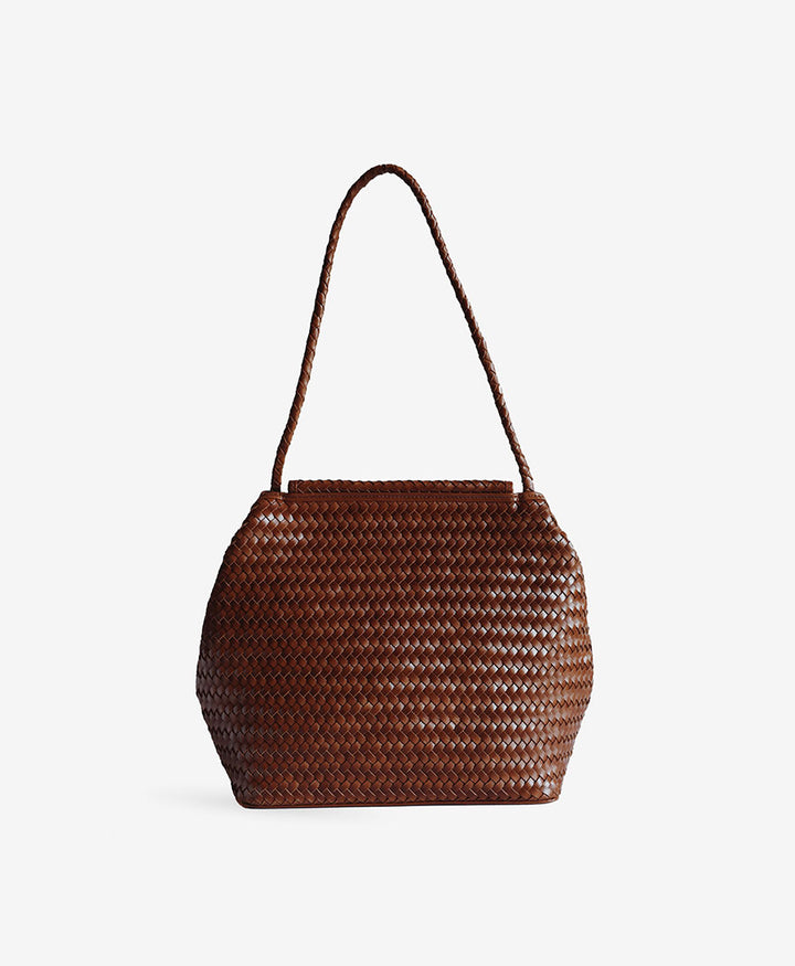 Gewebte Ledertasche "VERA" - Sienna