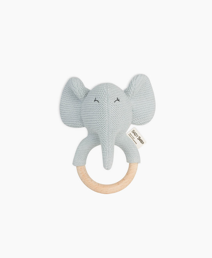 Babyrassel mit Holzring - Elvy der Elefant