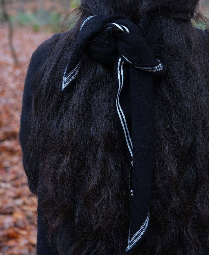 Kleiner Gestrickter Schal / Foulard aus Kaschmir - Schwarz / Weiss - Oats &amp; Rice - clomes