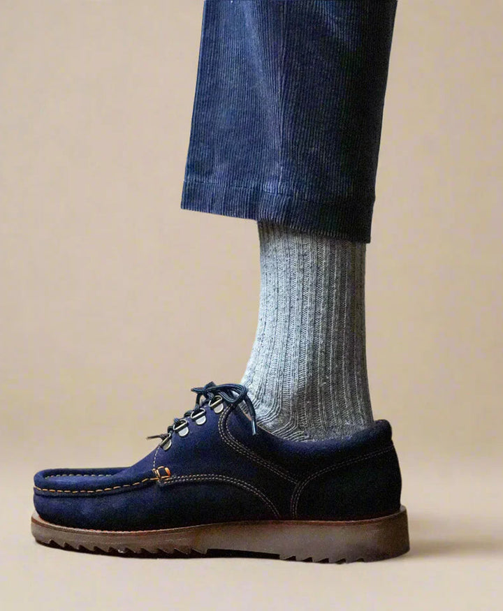 Socken Seide &amp; Wolle - Grau