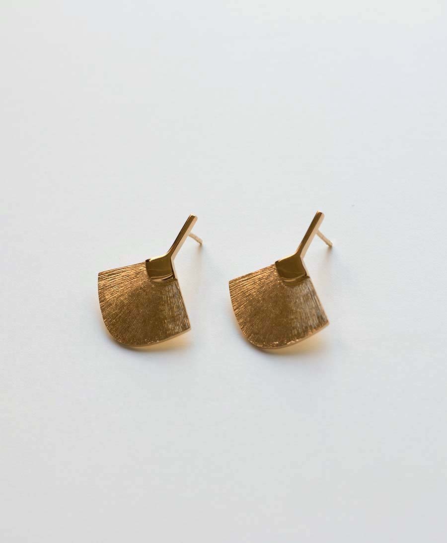 Abanicos Medium Ohrstecker vergoldet - V Design Lab - clomes