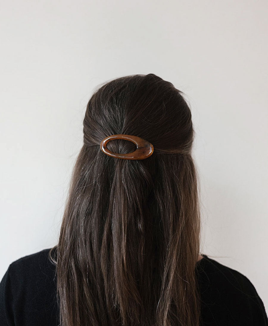 Flache Haarklammer ALMA - Cognac Tortoise