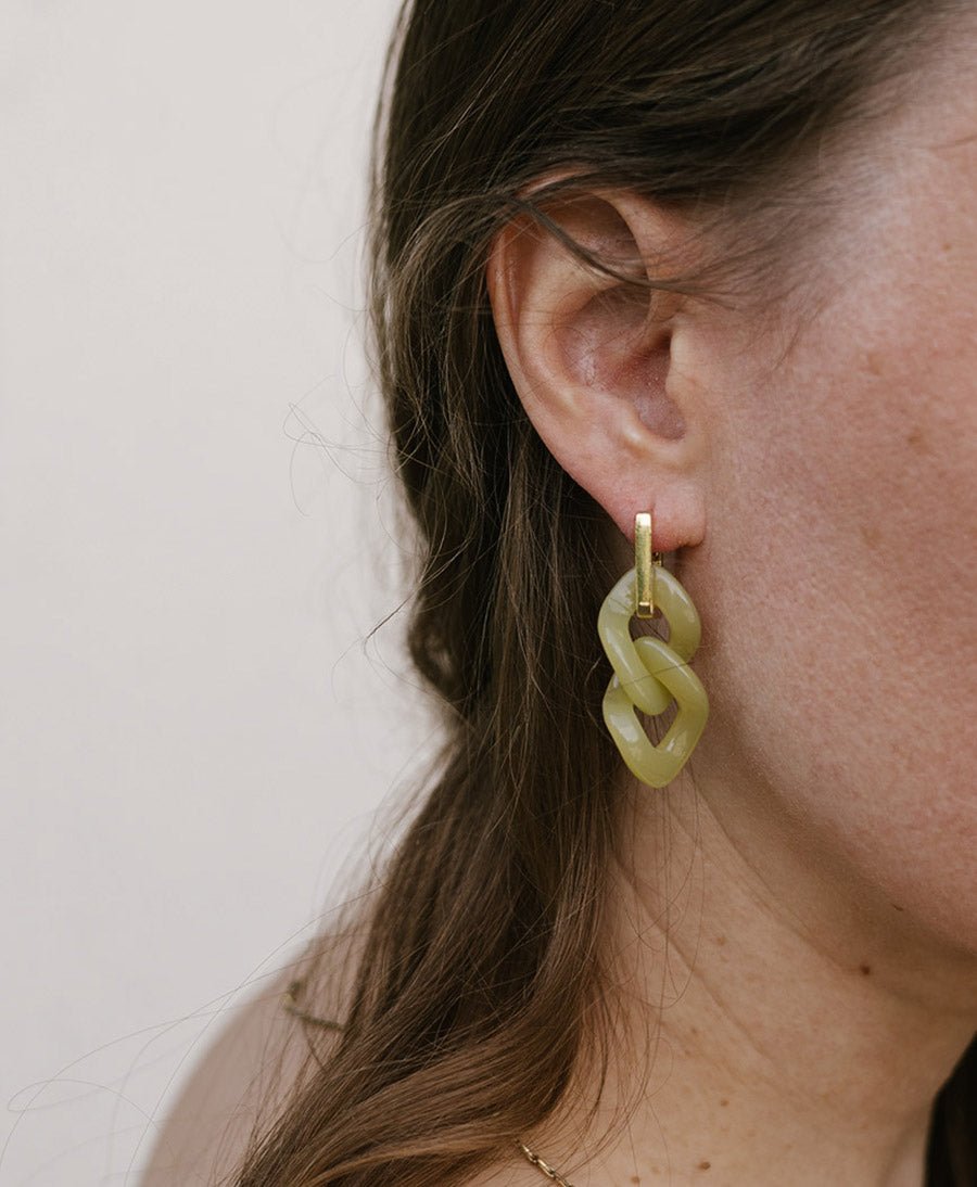 Anhänger EMILY für Creolen aus Acetat - Kiwi - Clomes - clomes