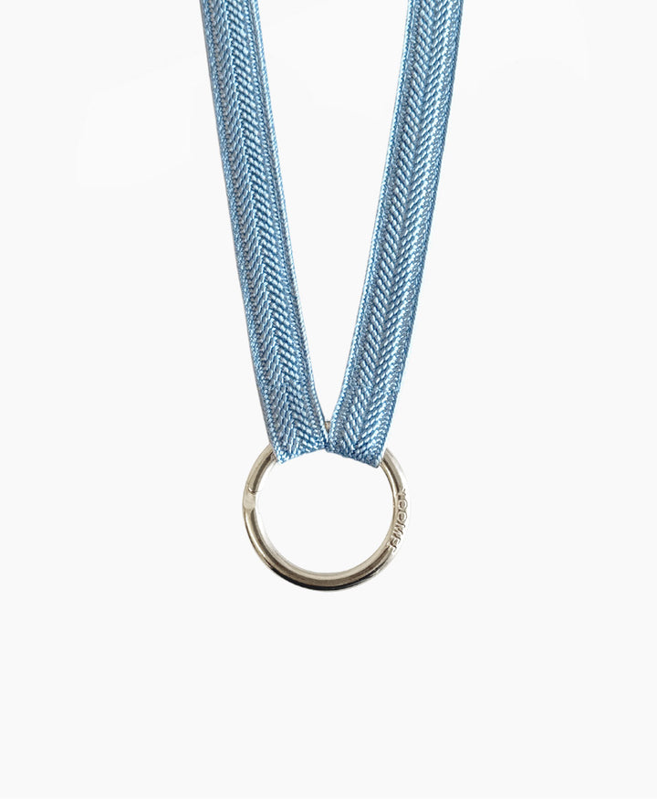 Schlüsselband mit silbernem Schlüsselring - Aquamarine