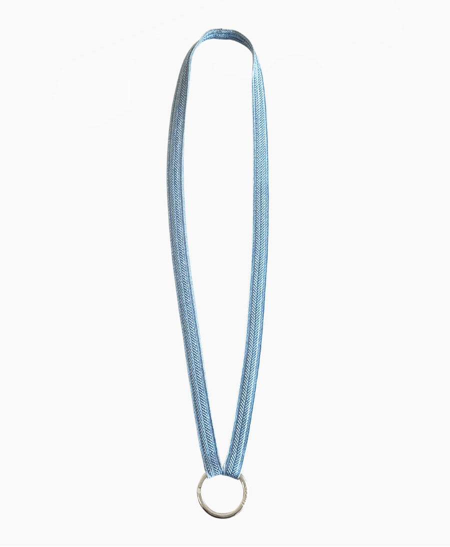 Schlüsselband mit silbernem Schlüsselring - Aquamarine