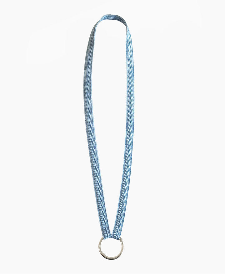 Schlüsselband mit silbernem Schlüsselring - Aquamarine