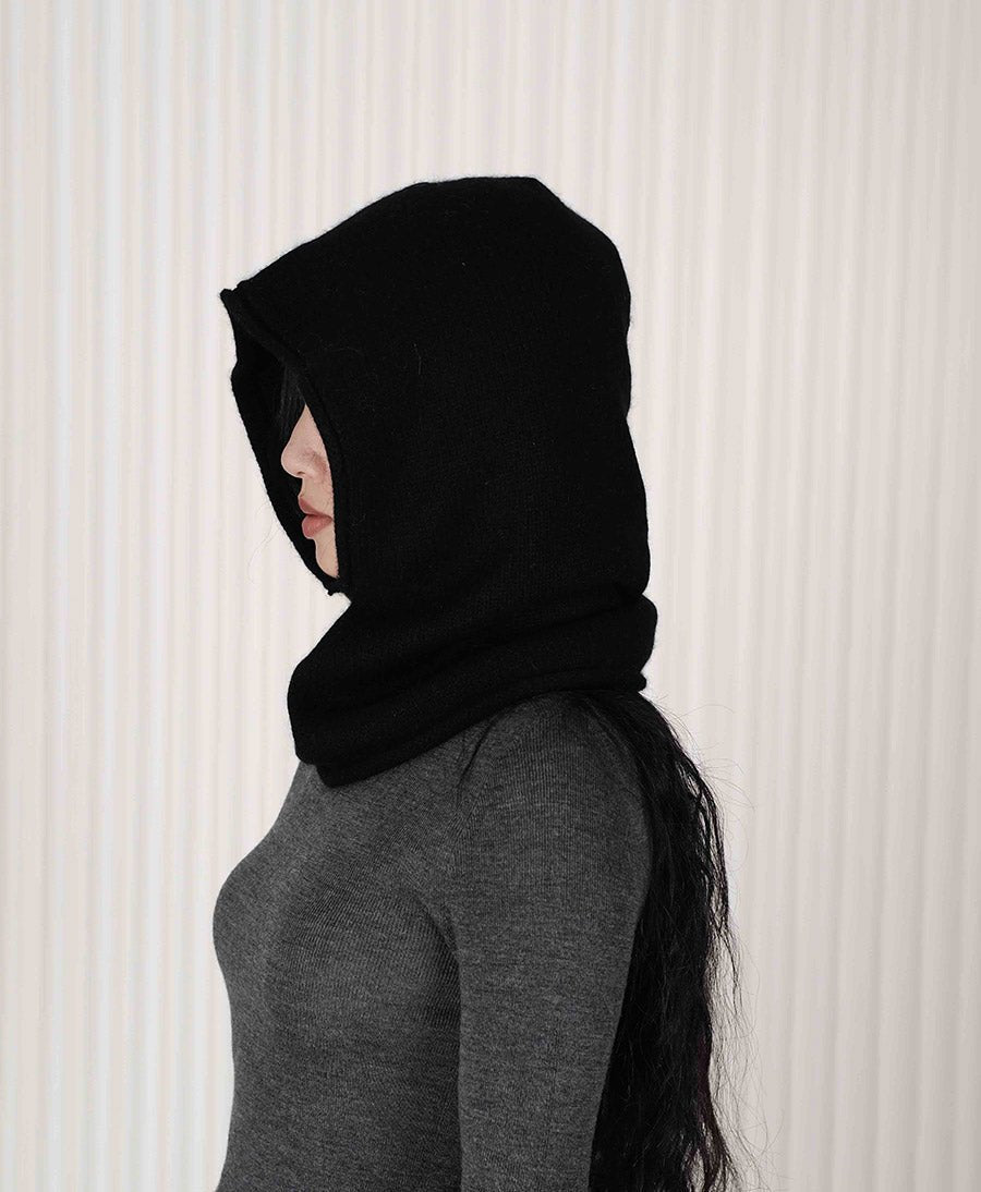 Kapuzenschal / Balaclava aus Kaschmir - Schwarz - Oats &amp; Rice - clomes