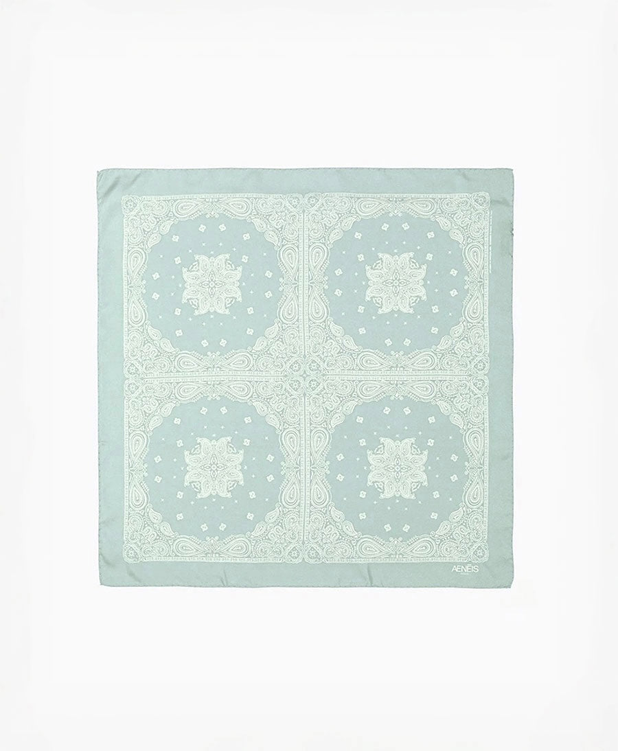 Seiden-Foulard "Minimal Bandana Silk Scarf" - Celadon