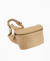 Bauchtasche Leder The Woven Remy Mandrn in Sand