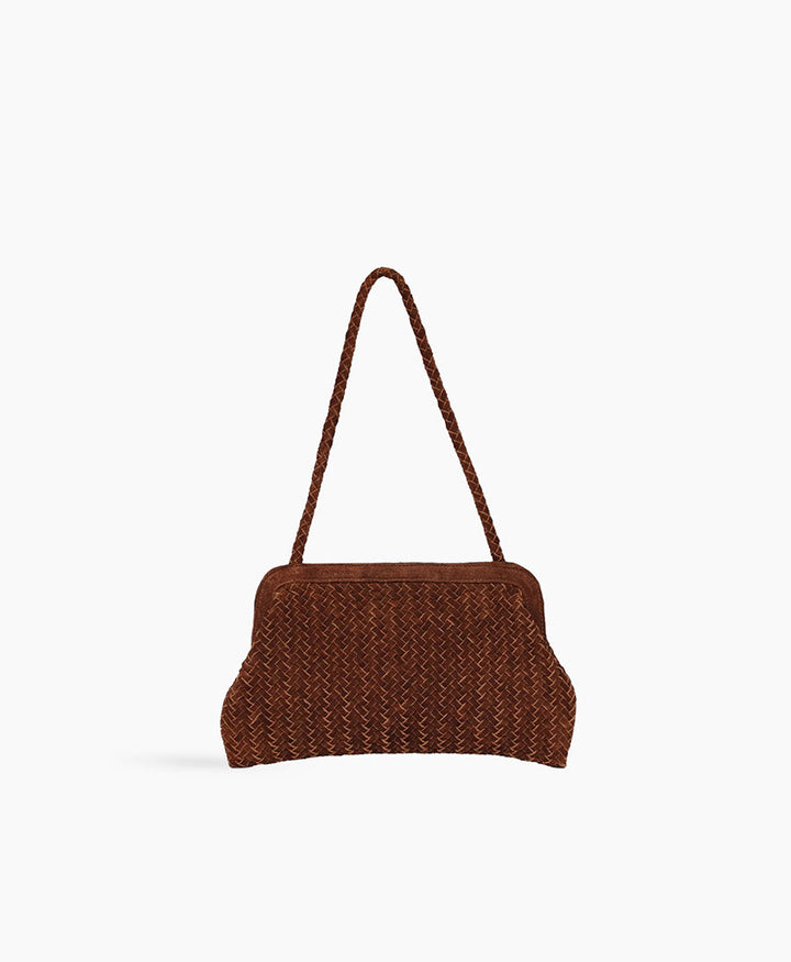 Gewebte Ledertasche "LE SAC" Suede - Braun
