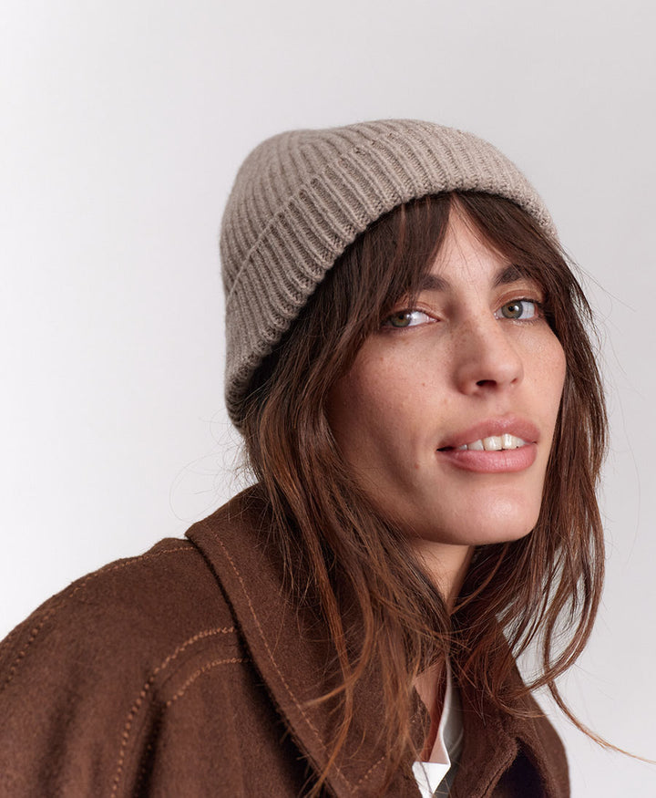 Strickmütze BEN Beanie aus Kaschmir - Greige