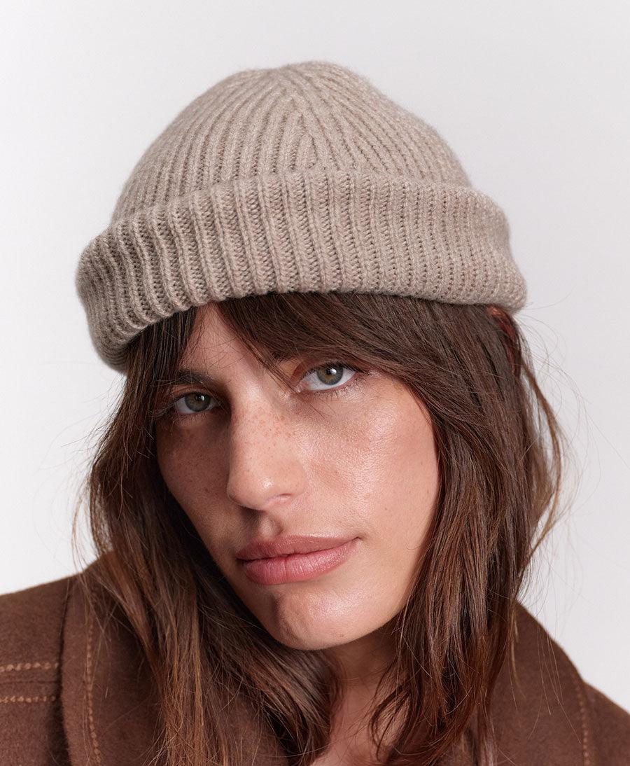 Strickmütze BEN Beanie aus Kaschmir - Greige
