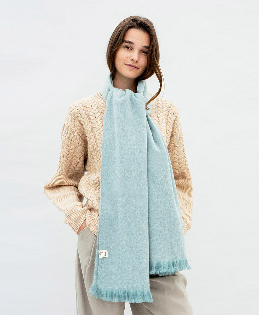 Halstuch Alpaka Schal Slim - Solid Ash Blue