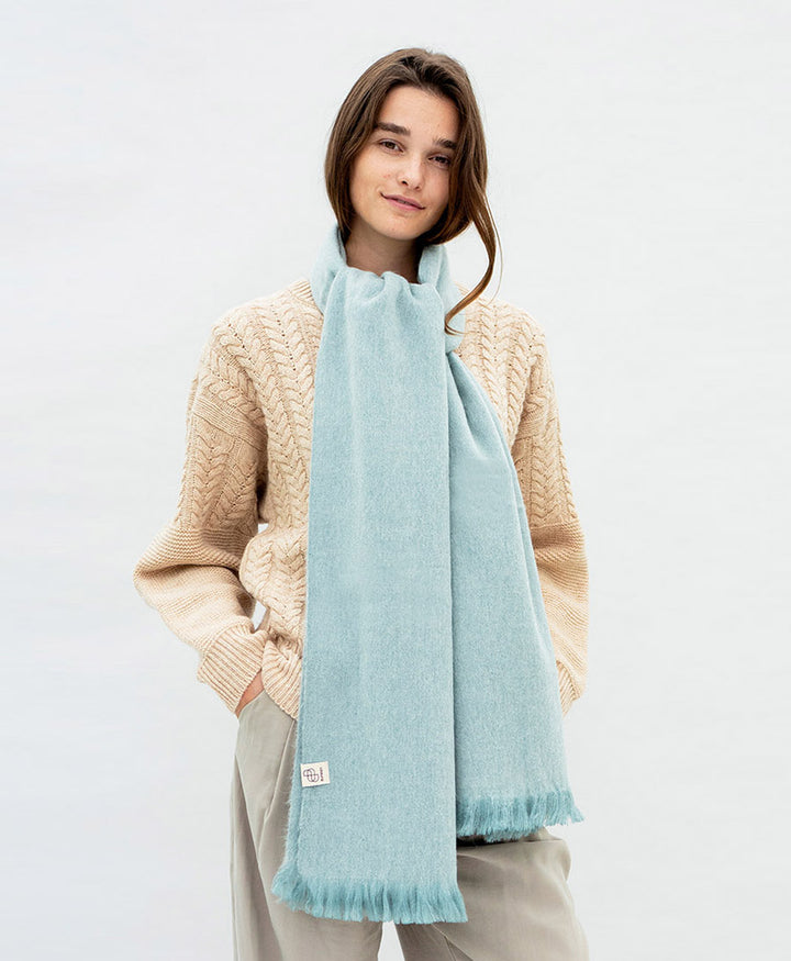 Halstuch Alpaka Schal Slim - Solid Ash Blue