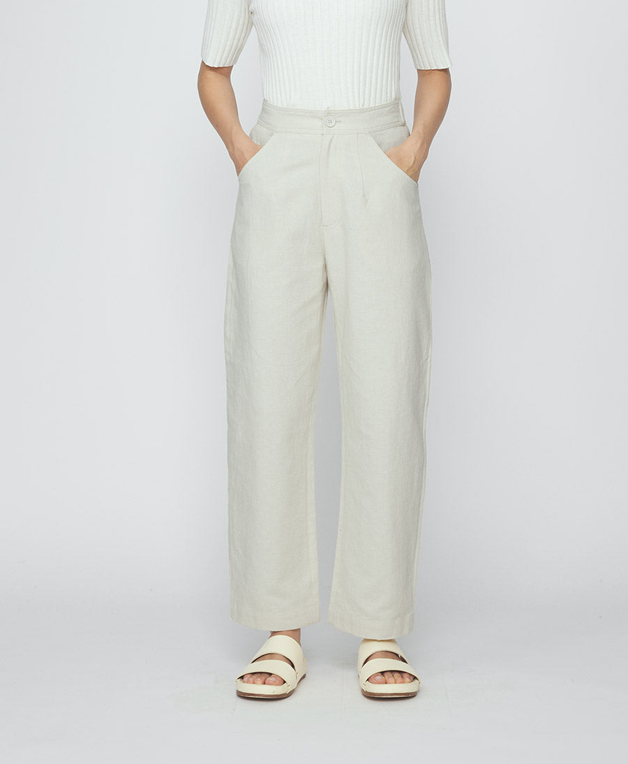 Stoffhose Signature Curve Legged Trouser - Oatmeal