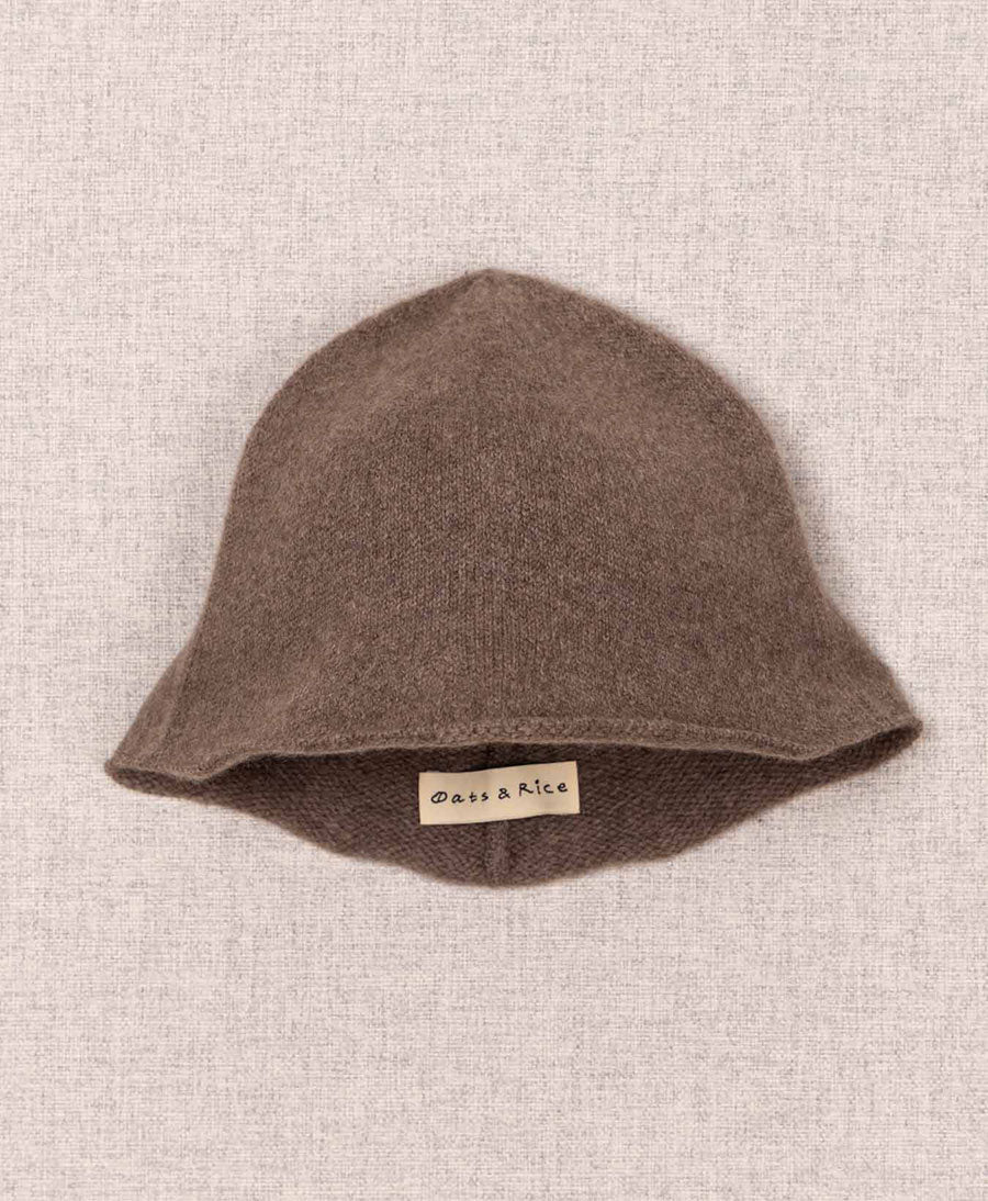 Bucket Hat aus Kaschmir - Dunkles Taupe