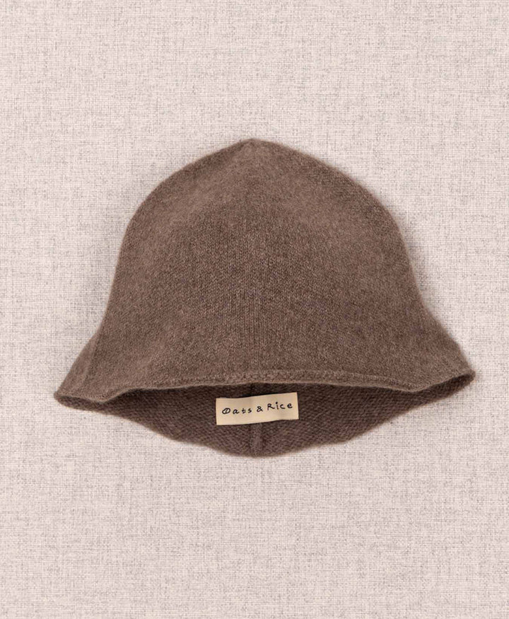 Bucket Hat aus Kaschmir - Dunkles Taupe