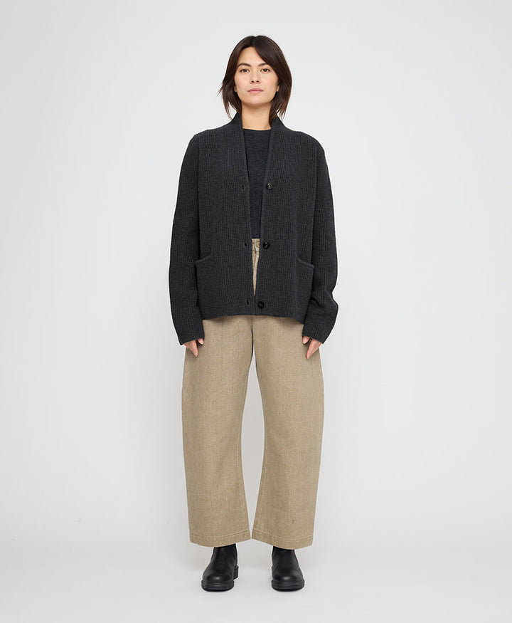 Strickcardigan Pocket Ribbed Cardigan - Anthrazit