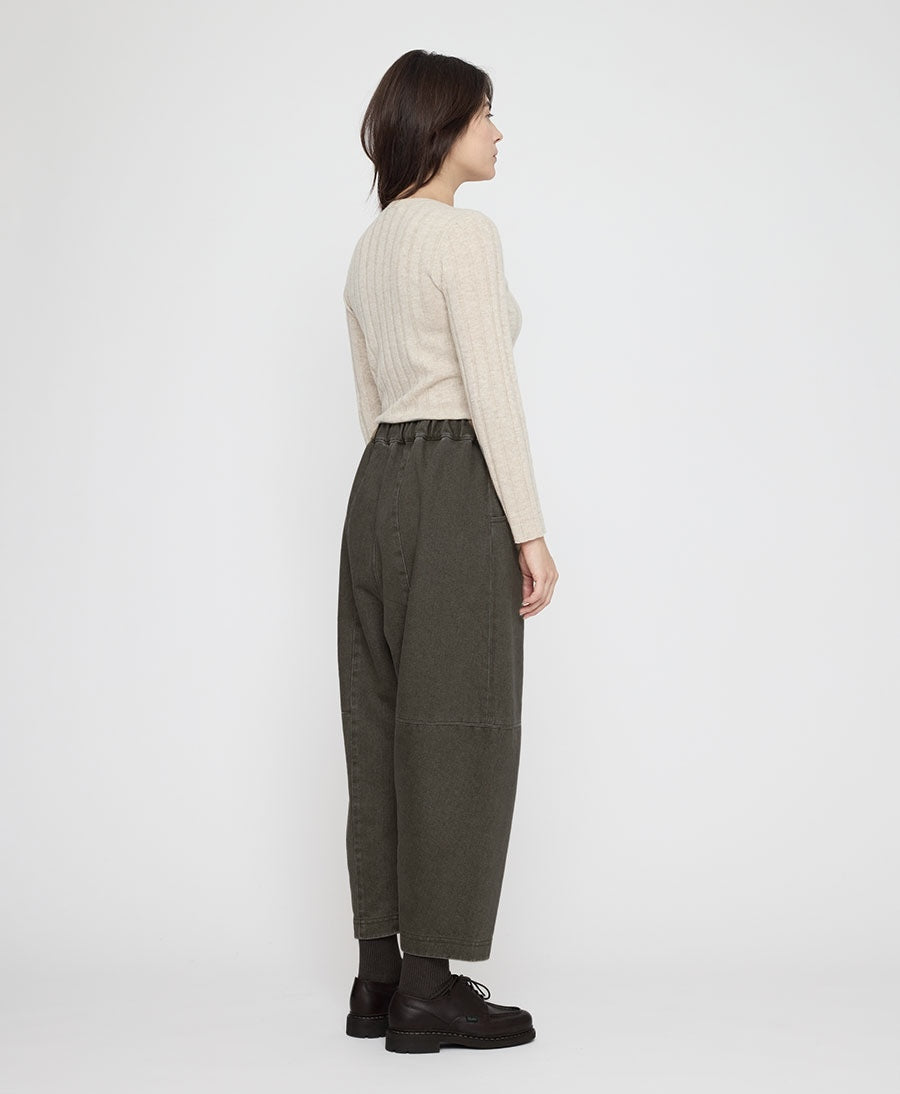 Stoffhose Elastic Panel Barrel Trouser - Washed Black