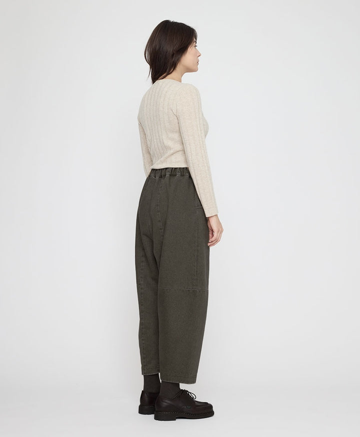 Stoffhose Elastic Panel Barrel Trouser - Washed Black