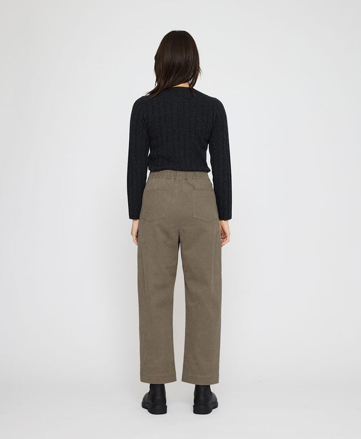 Stoffhose Signature Curve Legged Trouser Brushed Edition - Umber