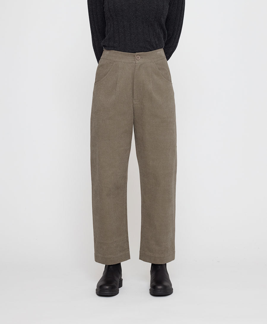 Stoffhose Signature Curve Legged Trouser Brushed Edition - Umber