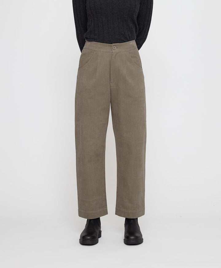 Stoffhose Signature Curve Legged Trouser Brushed Edition - Umber