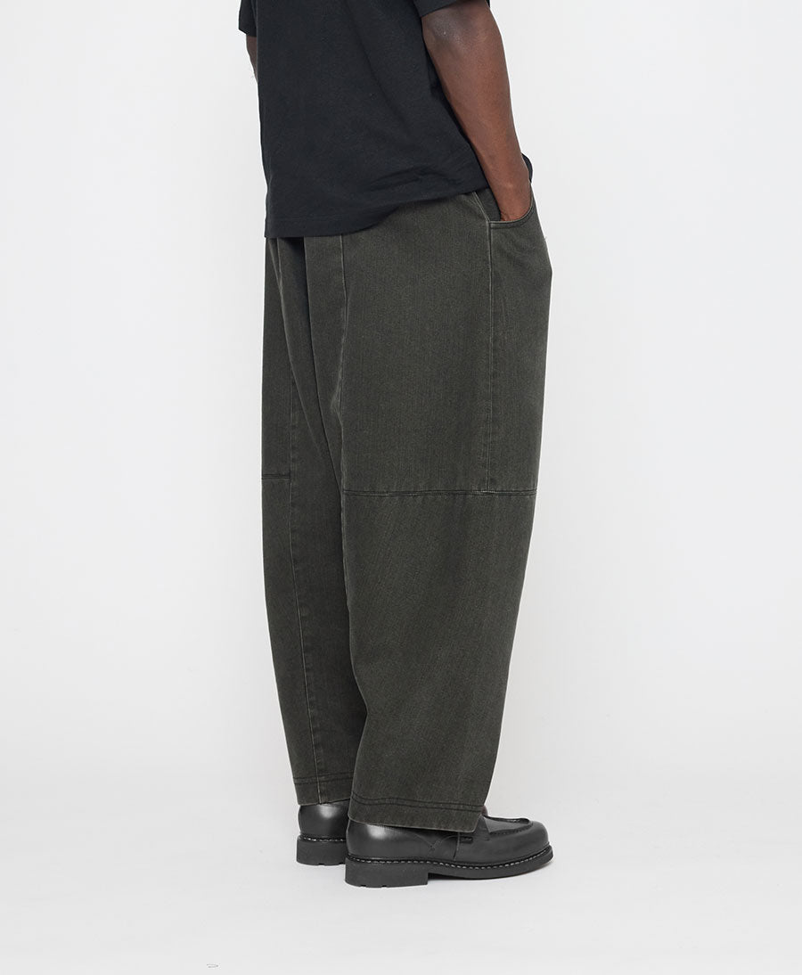 Stoffhose Elastic Panel Barrel Trouser - Washed Black
