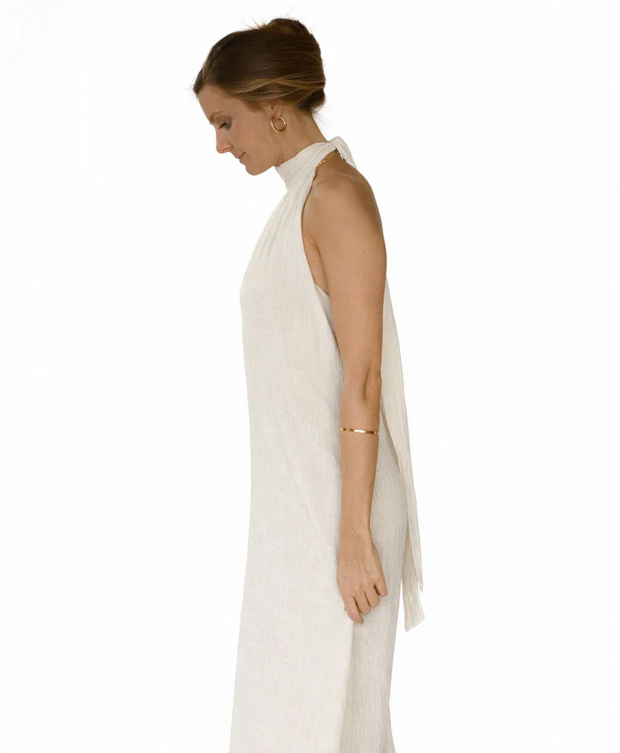 Langes Kleid Maxi Dress aus Bio-Baumwolle - Ecru