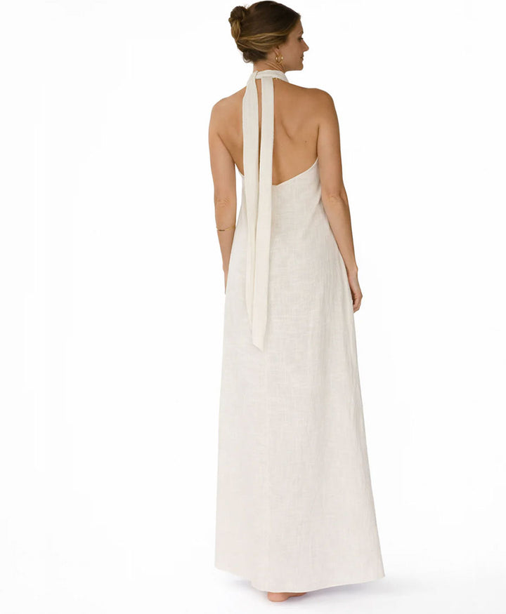 Langes Kleid Maxi Dress aus Bio-Baumwolle - Ecru
