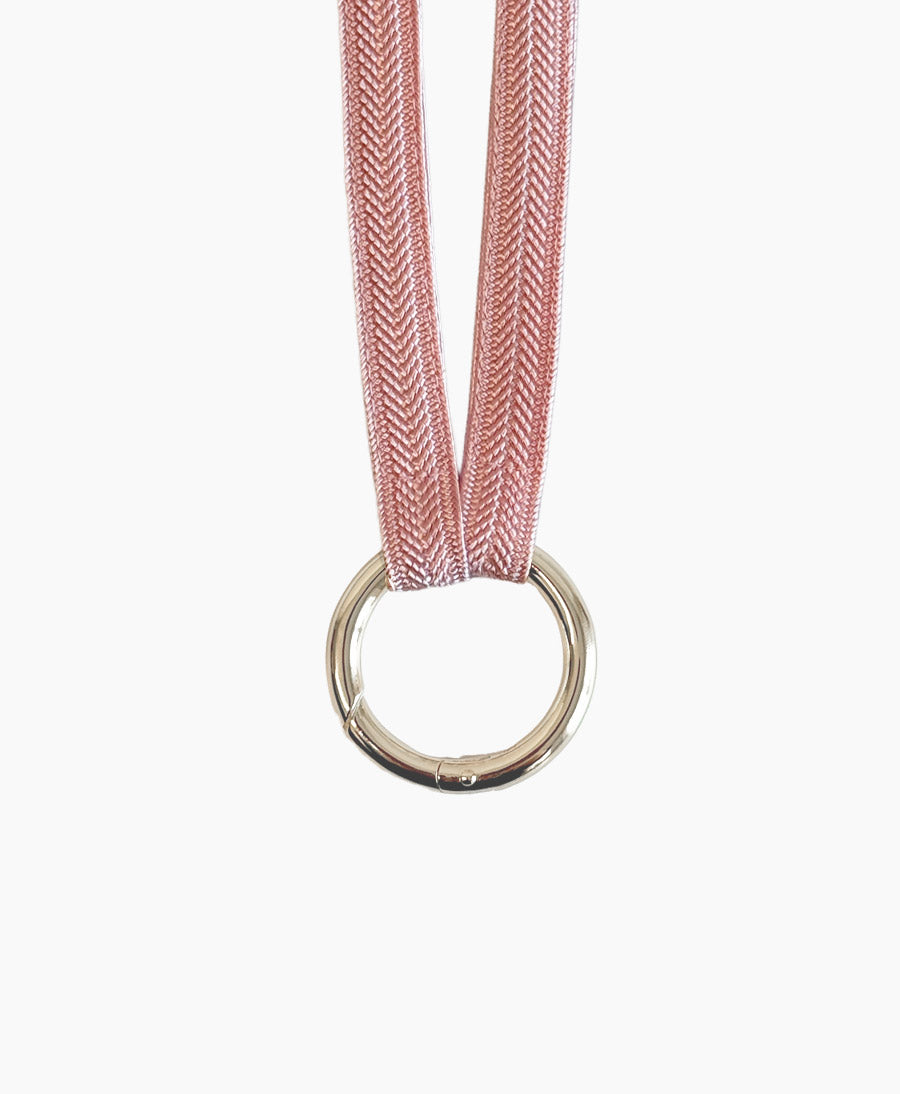 Schlüsselband silbriger Karabiner - Rose