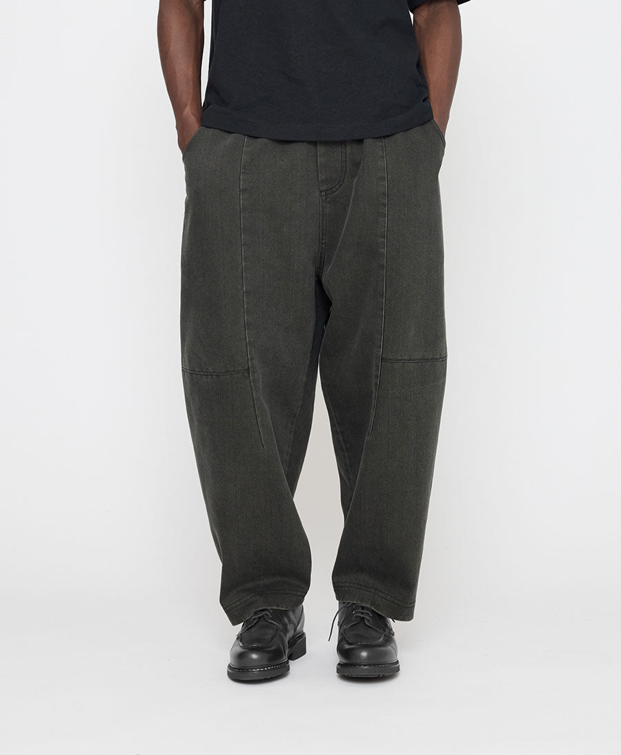 Stoffhose Elastic Panel Barrel Trouser - Washed Black