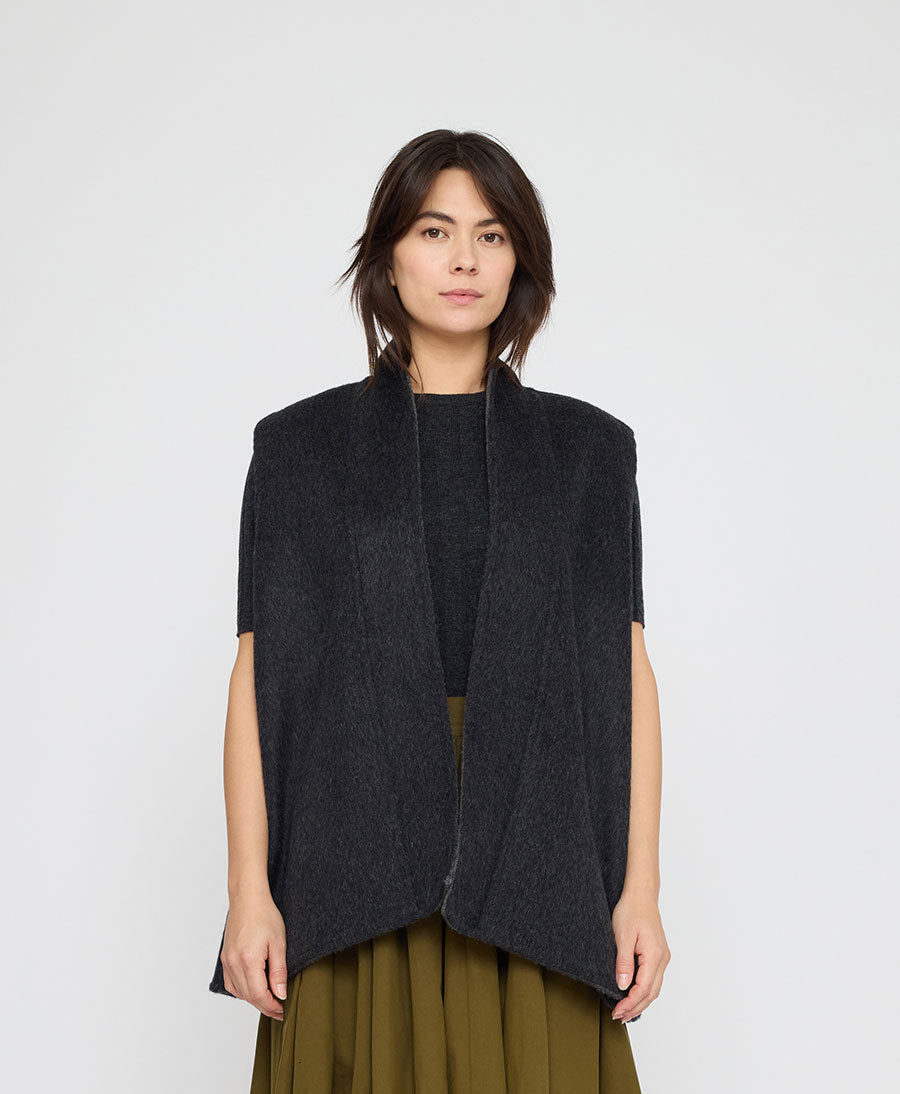 Gilet / Weste aus Wolle - Reversible Wool Vest - Grau