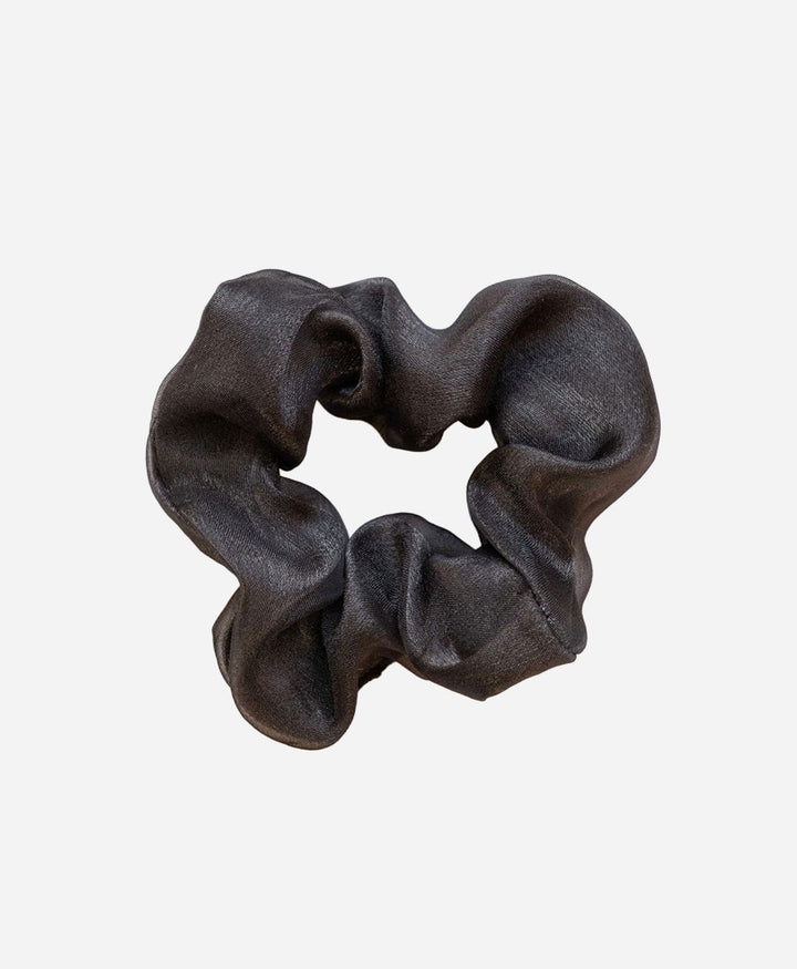 Scrunchie aus Rayon - Glossy Schwarz