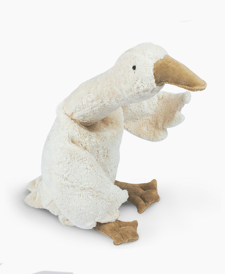 Gans (gross) Kuscheltier &amp; Wärmekissen - weiss