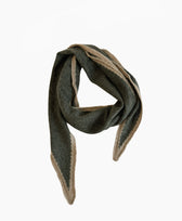 Foulard aus Kaschmir Oats & Rice  in Dunkelgrün-Grau / Beige
