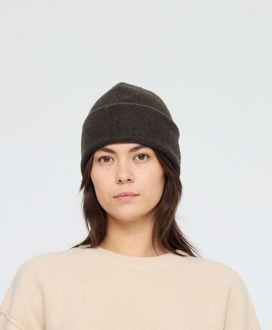 Mütze "Merino Beanie" - Olivbraun