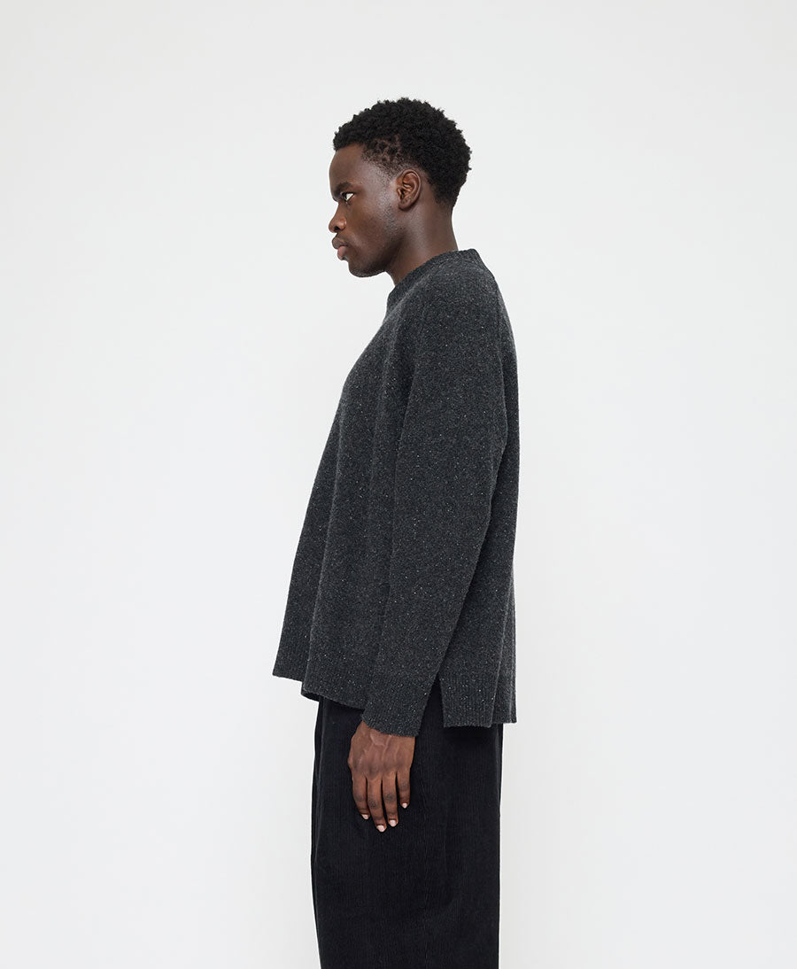 Strickpullover Roll Seam Sweater - Anthrazit (gesprenkelt)