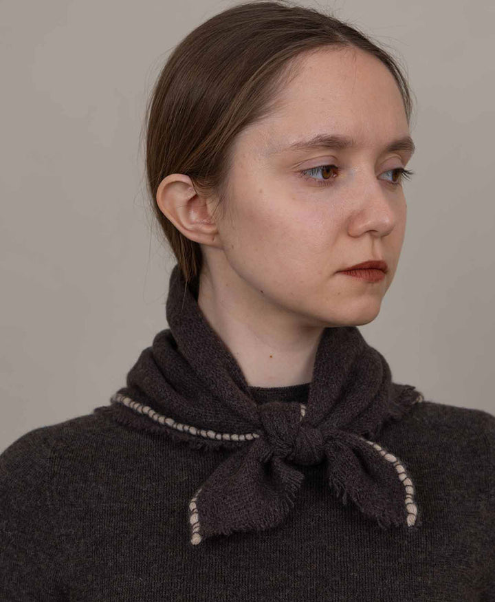 Mini Kaschmirfoulard Noma - Dunkelbraun