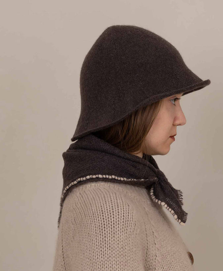 Mini Kaschmirfoulard Noma - Dunkelbraun